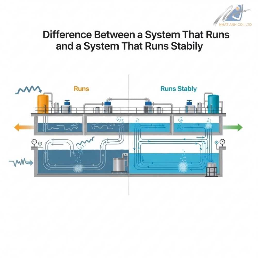 Người vận hành phải can thiệp thủ công để giữ nước thải đầu ra đạt QCVN