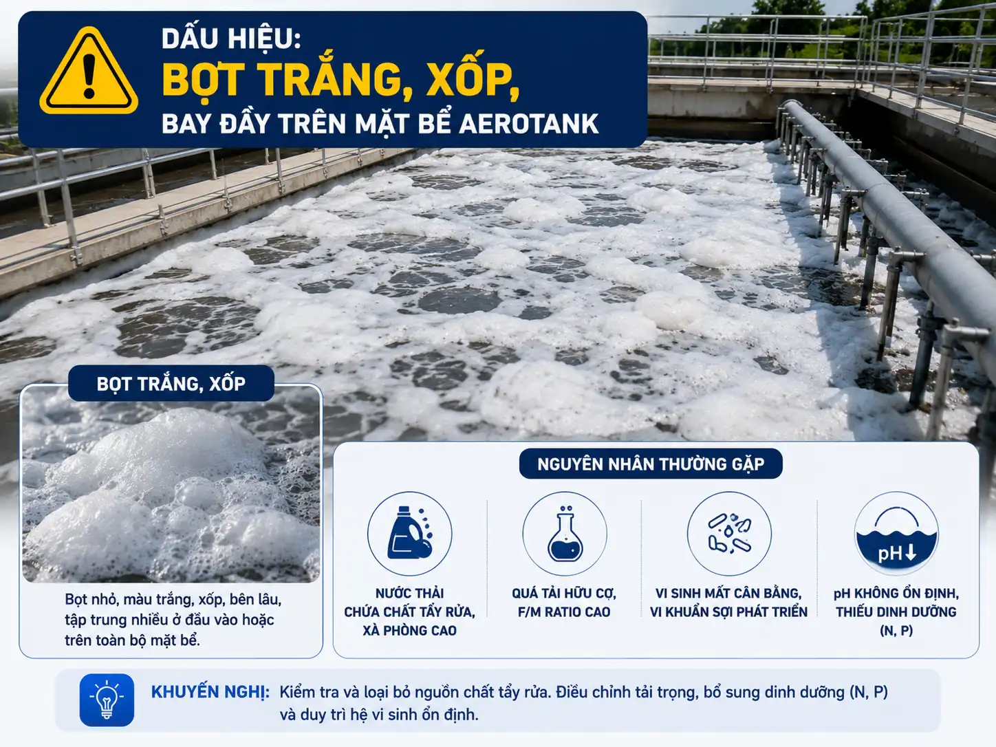 sự cố khi dùng bùn vi sinh